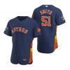 houston astros will smith 51 navy 2022 world series jersey