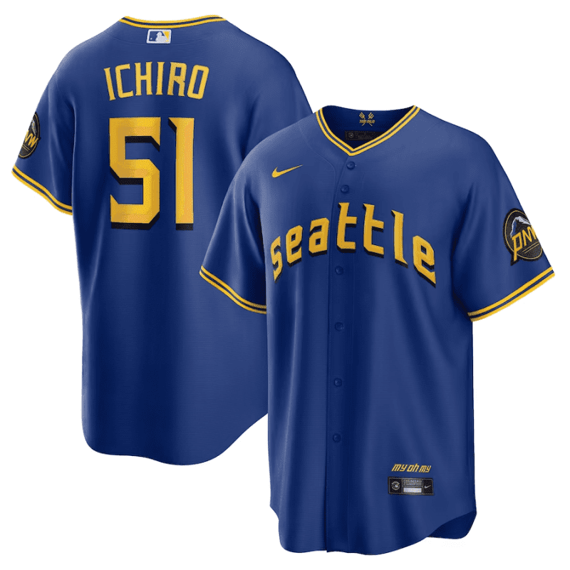 ichiro suzuki 51 seattle mariners 2023 city connect game jersey royal