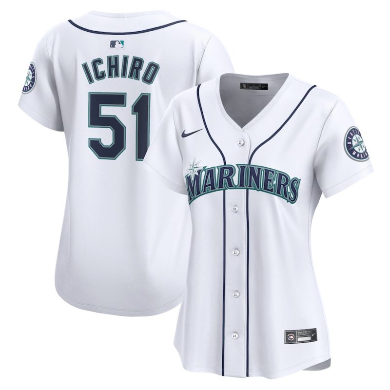 ichiro suzuki 51 seattle mariners women home limited player jersey white