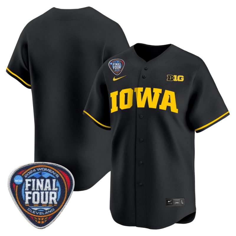 iowa hawkeyes 2024 final four patch men jersey black