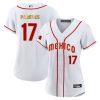 isaac paredes 17 mexico 2023 baseball jersey white gold trim