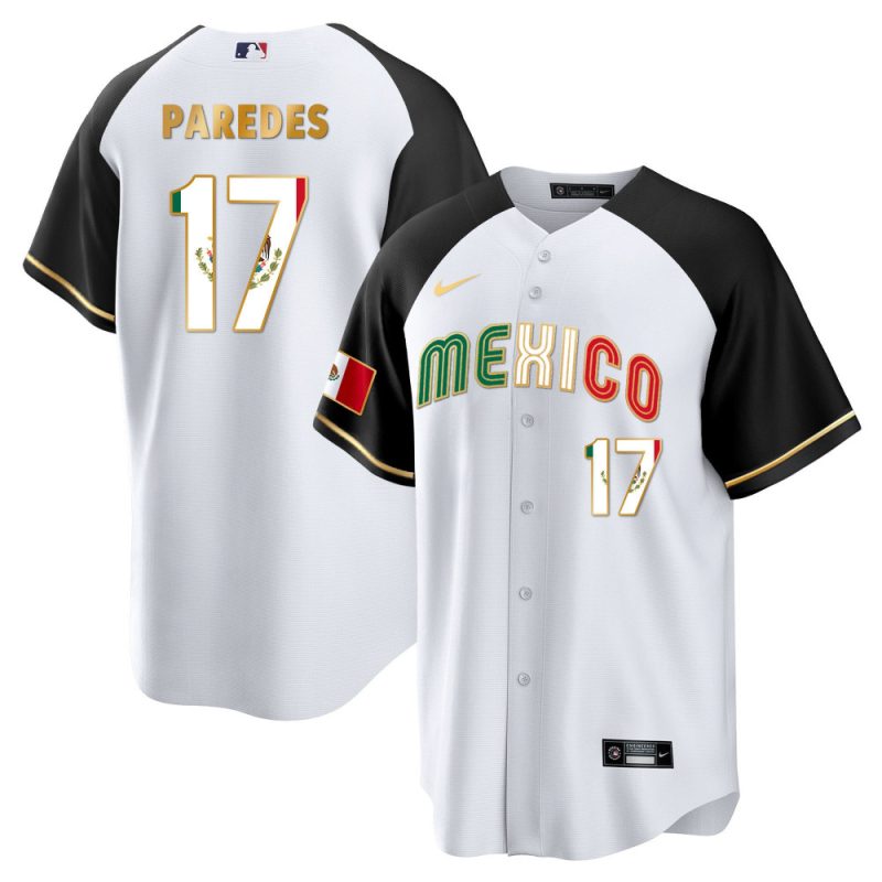 isaac paredes 17 mexico 2023 flag baseball men jersey white