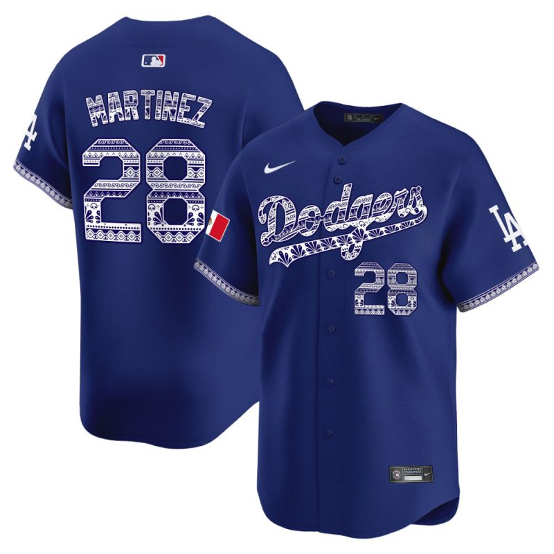 j d martinez 28 los angeles dodgers mexico men jersey royal