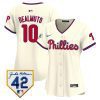 j t realmuto 10 philadelphia phillies 2024 jackie robinson patch women jersey cream