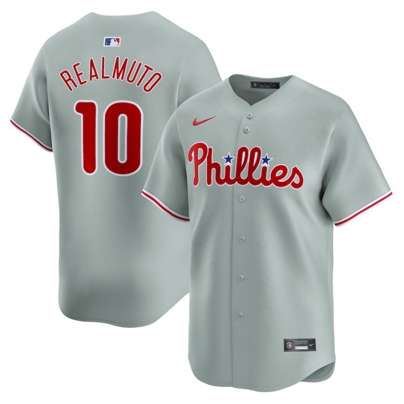 j t realmuto 10 philadelphia phillies away limited player men jersey gray