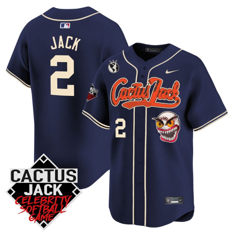 jack 2 houston astros cactus jack celebrity softball game patch men jersey navy