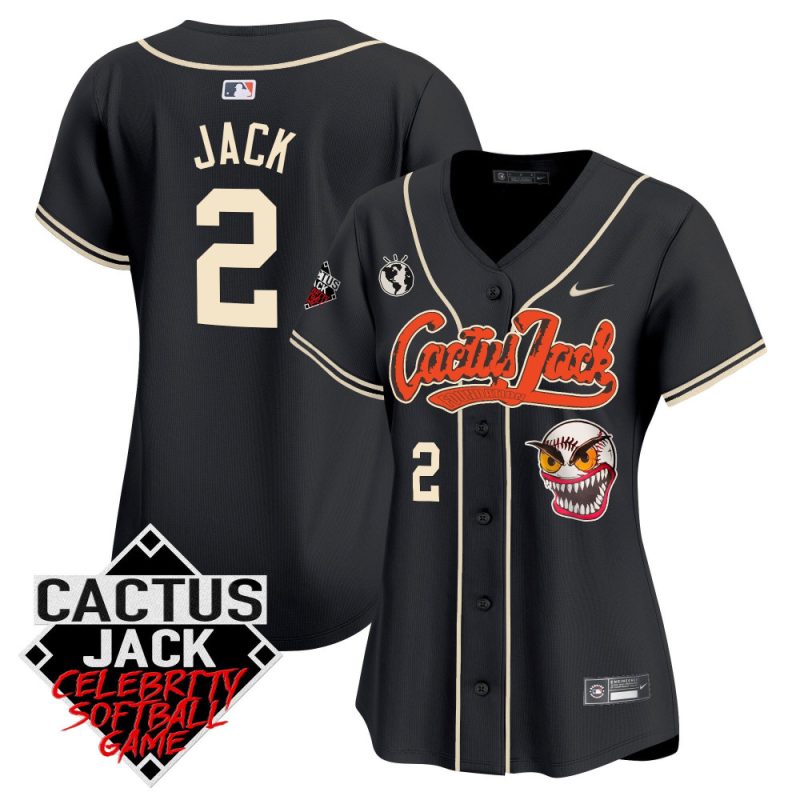 jack 2 houston astros cactus jack celebrity softball game patch women jersey black