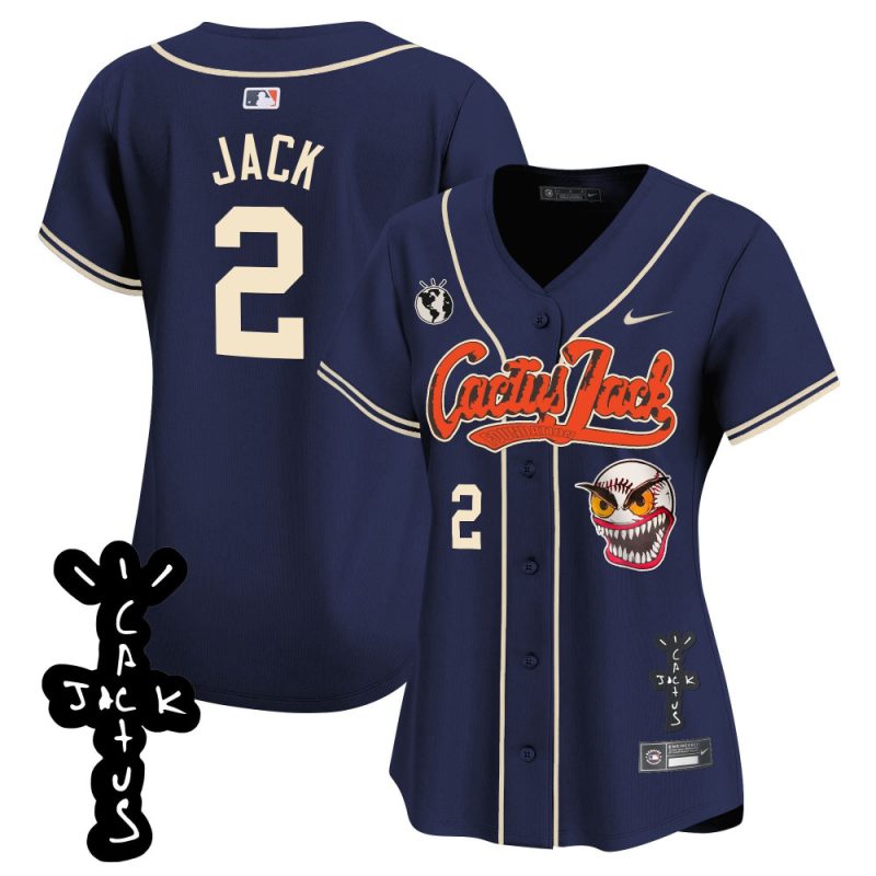 jack 2 houston astros cactus jack patch v2 women jersey navy