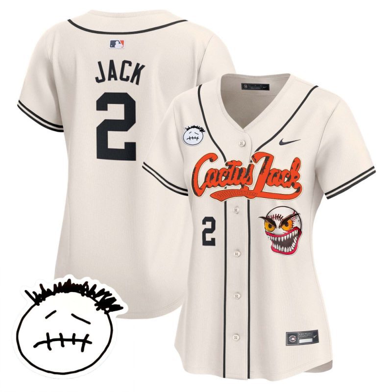 jack 2 houston astros cactus jack patch v3 women jersey cream