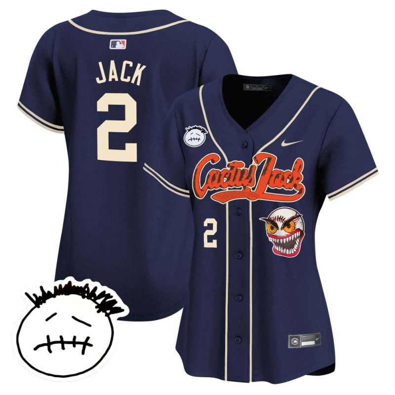 jack 2 houston astros cactus jack patch v3 women jersey navy