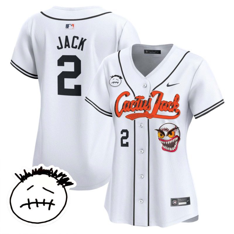 jack 2 houston astros cactus jack patch v3 women jersey white