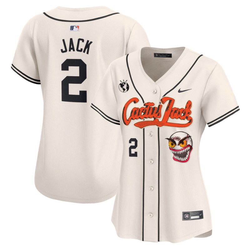 jack 2 houston astros cactus jack patch women jersey cream