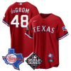 jacob degrom 48 texas rangers 2023 world series texas state patch men jersey red