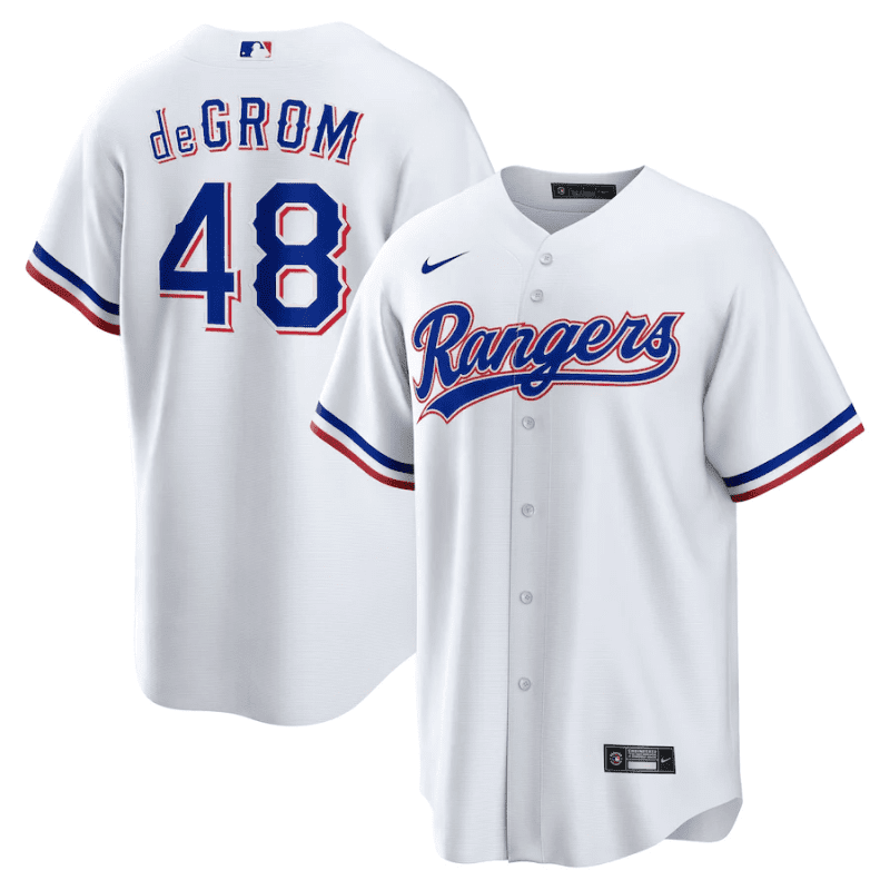 jacob degrom 48 texas rangers home men jersey white