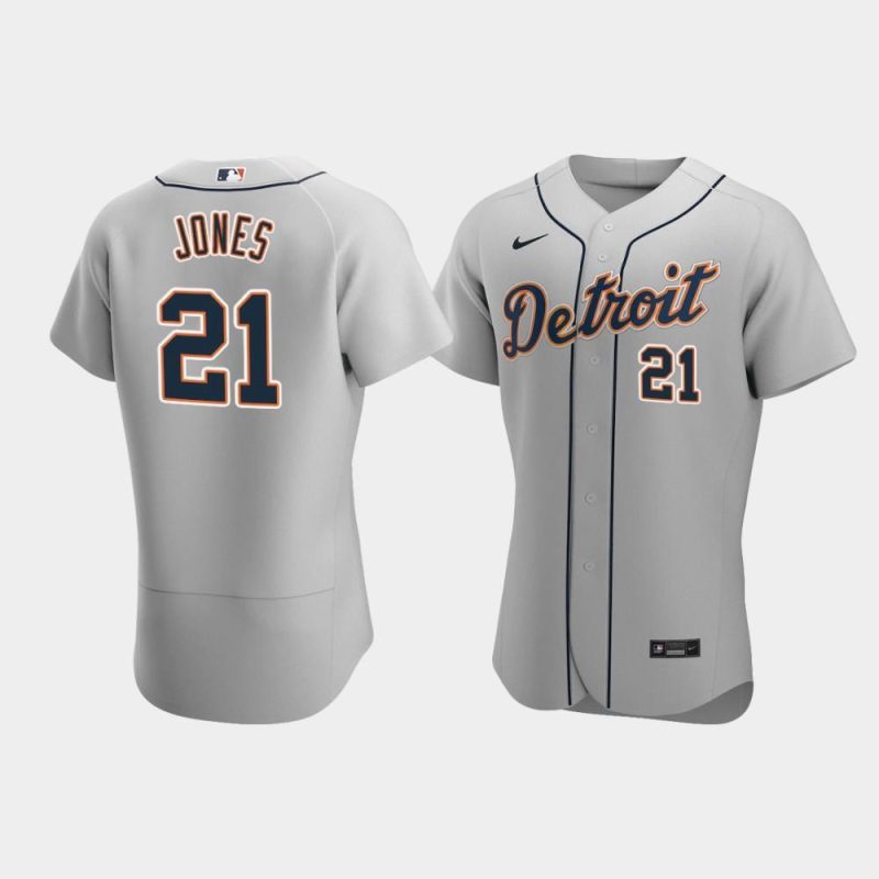 jacoby jones 21 detroit tigers gray road jersey jersey