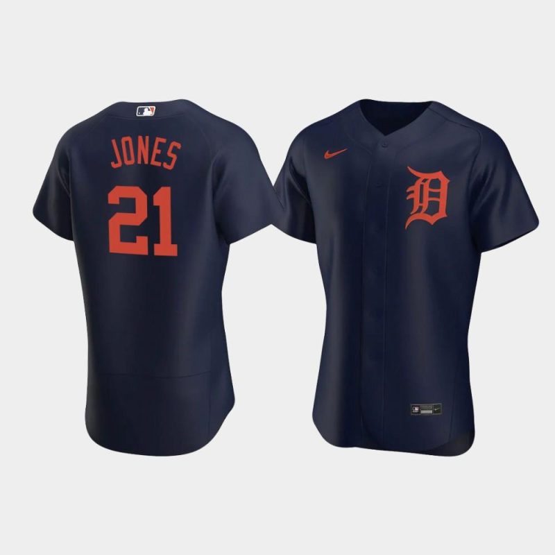 jacoby jones 21 detroit tigers navy alternate jersey jersey