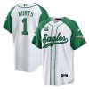 jalen hurts 1 philadelphia eagles baseball men jersey alternate