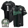 jalen hurts 1 philadelphia eagles jerome brown retired patch baseball men jersey black