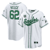 jason kelce 62 philadelphia eagles baseball men jersey white