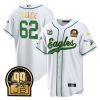 jason kelce 62 philadelphia eagles jerome brown retired patch baseball men jersey white gold trim