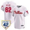 jason kelce 62 philadelphia phillies 2024 jackie robinson patch men jersey white