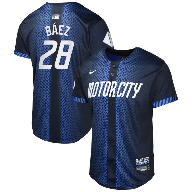 javier baez 28 detroit tigers 2024 city connect limited youth jersey navy