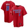 javier baez 9 puerto rico 2023 world baseball classic baseball men jersey red