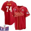 jawaan taylor 74 kansas city chiefs super bowl lviii baseball men jersey red