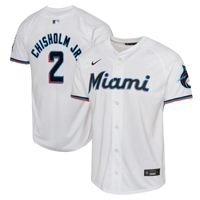 jazz chisholm 2 miami marlins home limited player youth jersey white