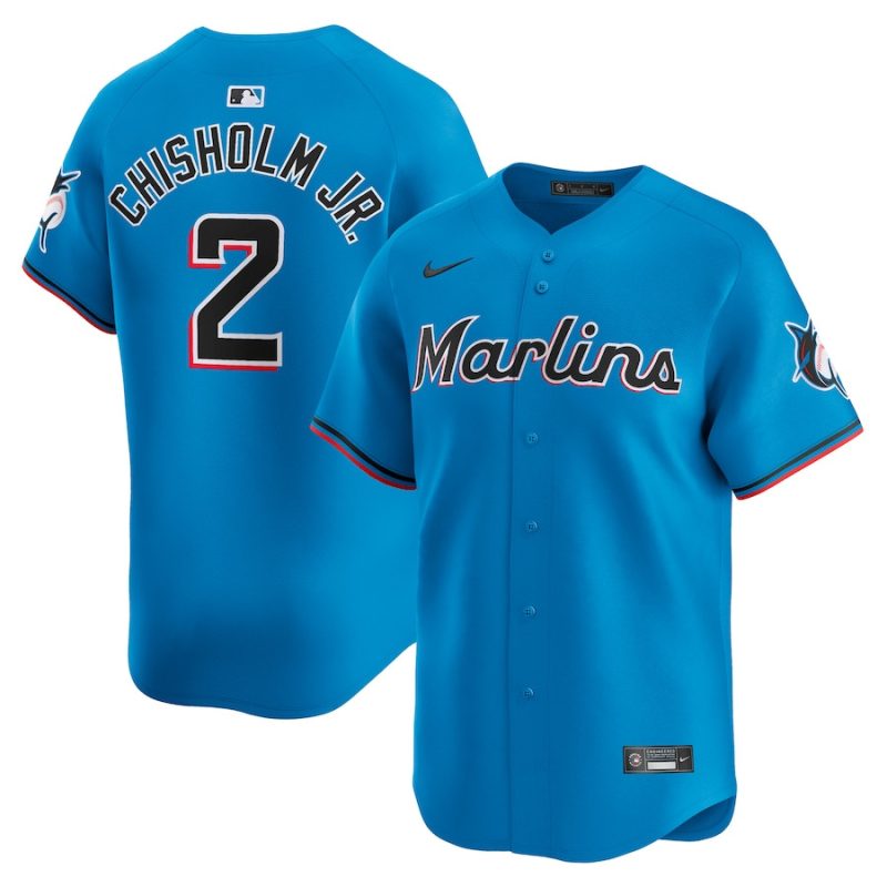 jazz chisholm jr 2 miami marlins alternate limited men jersey blue