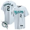 jazz chisholm jr 2 miami marlins throwback men jersey white