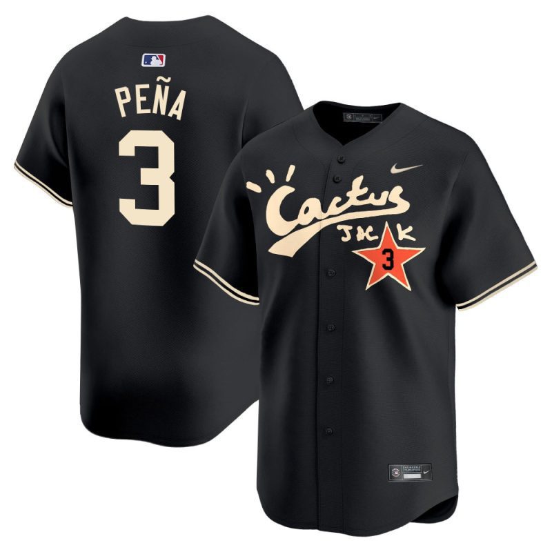 jeremy pena 3 houston astros cactus jack black jersey v2 men