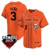 jeremy pena 3 houston astros cactus jack celebrity softball game patch men jersey orange