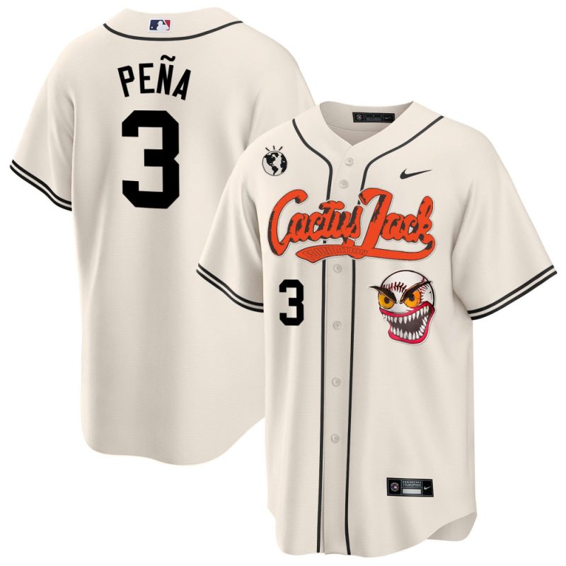 jeremy pena 3 houston astros cactus jack cream jersey men