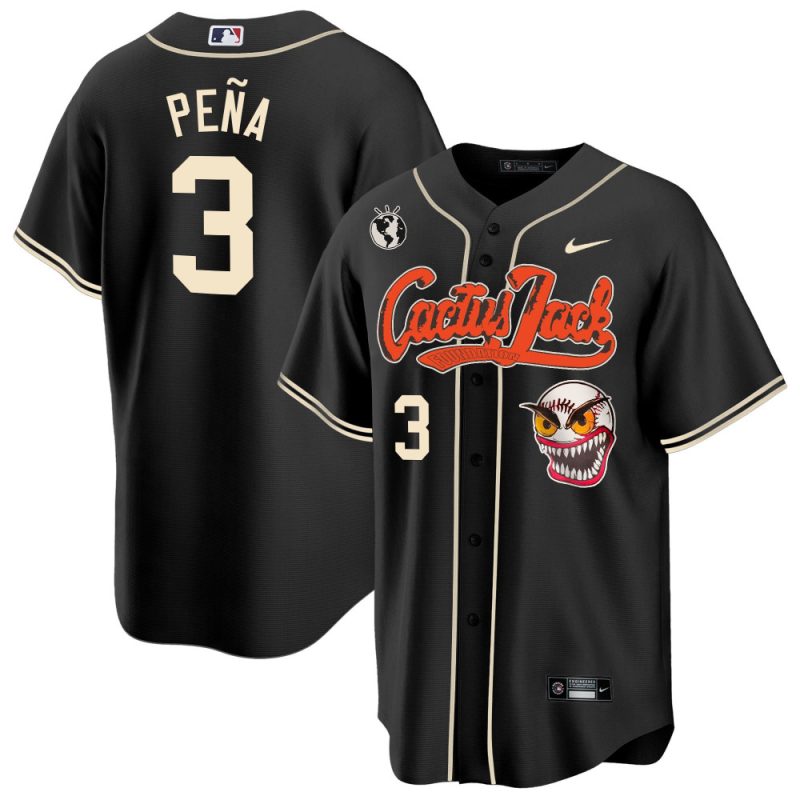 jeremy pena 3 houston astros cactus jack men jersey black