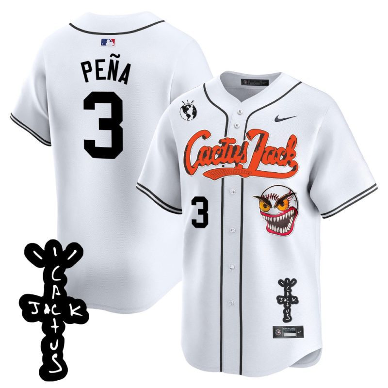 jeremy pena 3 houston astros cactus jack patch v2 men jersey white