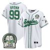 jerome brown 99 philadelphia eagles jerome brown retired patch baseball men jersey white