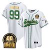 jerome brown 99 philadelphia eagles jerome brown retired patch baseball men jersey white gold trim