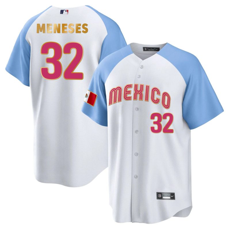 joey meneses 32 mexico 2023 baseball men jersey white