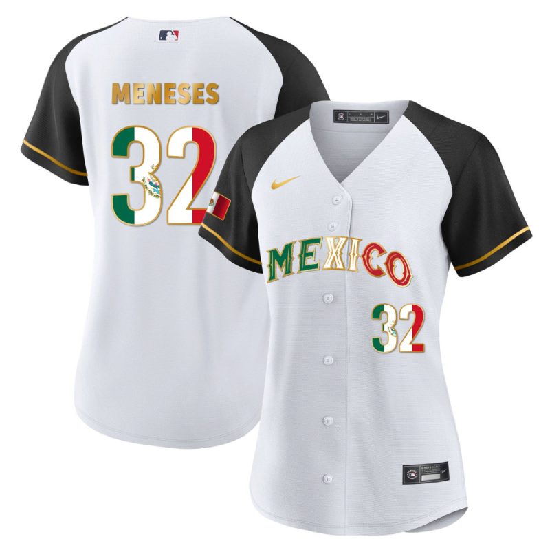 joey meneses 32 mexico 2023 flag baseball jersey alternate