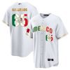 joey meneses 65 mexico 2023 flag baseball men jersey white gold