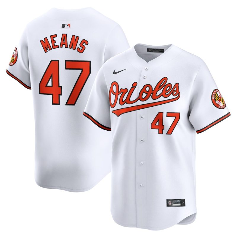 john means 47 baltimore orioles home limited player men jersey white