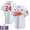 johnny robinson 24 kansas city chiefs super bowl lviii baseball men jersey white