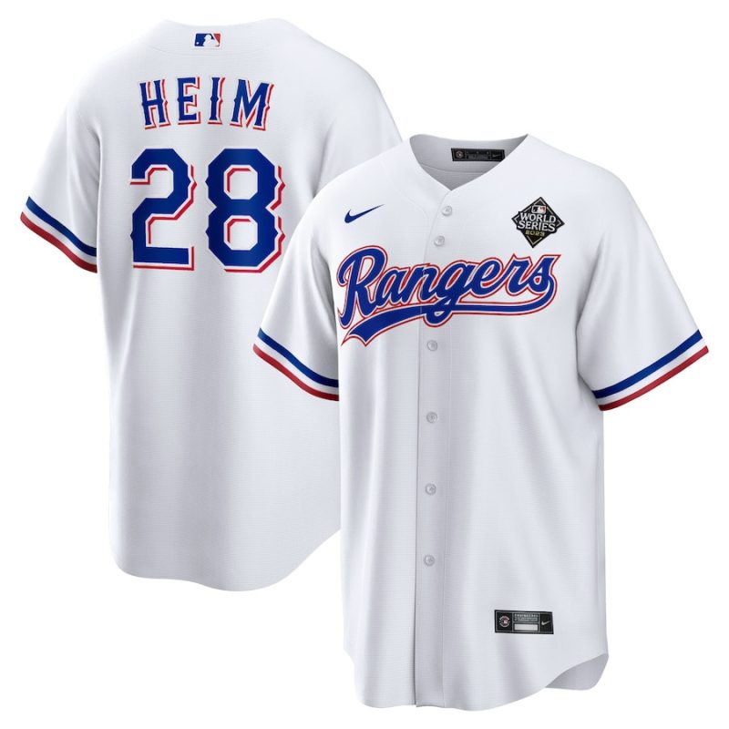 jonah heim 28 texas rangers 2023 world series men jersey white