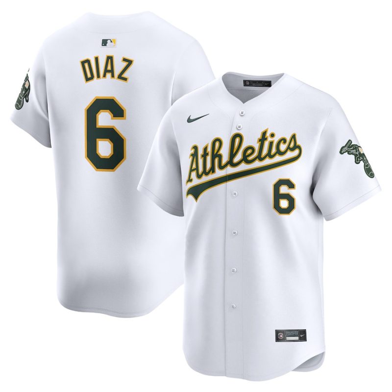 jordan diaz 6 oakland athletics home limited player men jersey white