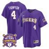 jordan thompson 4 lsu tigers 2023 national champions baseball men jersey purple