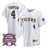 jordan thompson 4 lsu tigers 2023 national champions baseball men jersey white