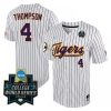 jordan thompson 4 lsu tigers college world series baseball men jersey white pinstripe