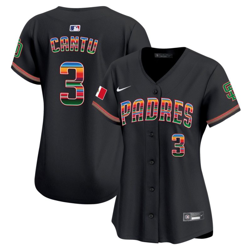 jorge cantu 3 san diego padres mexico women jersey black