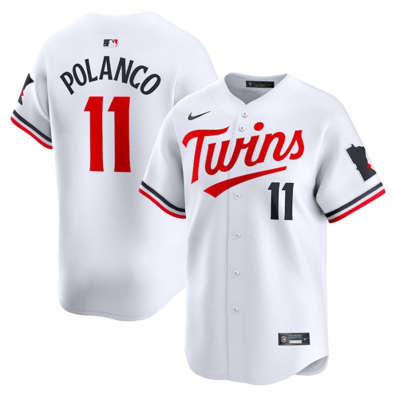 jorge polanco 11 minnesota twins home limited player men jersey white